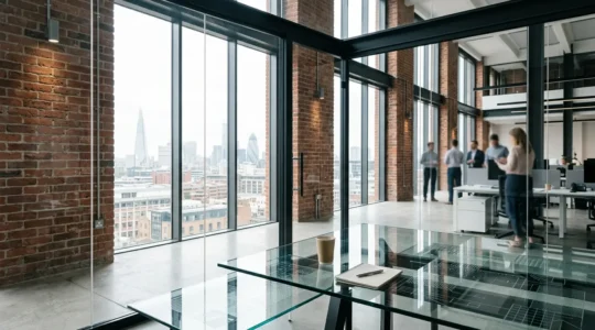 Modern office environment showing data architecture concepts for UK small and medium enterprises