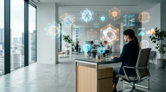 Professional workspace showcasing KPI data visualization and analytics monitoring