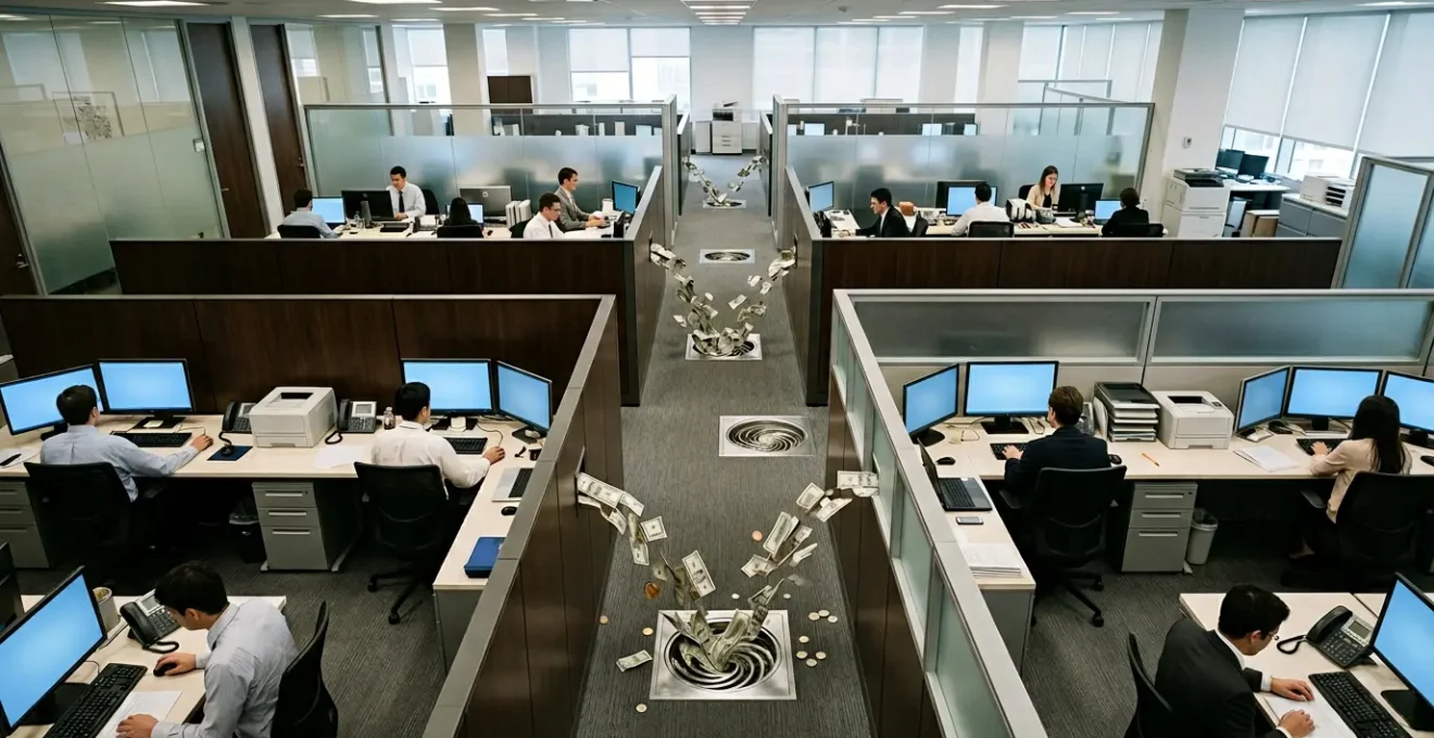Business departments disconnected from each other showing financial waste