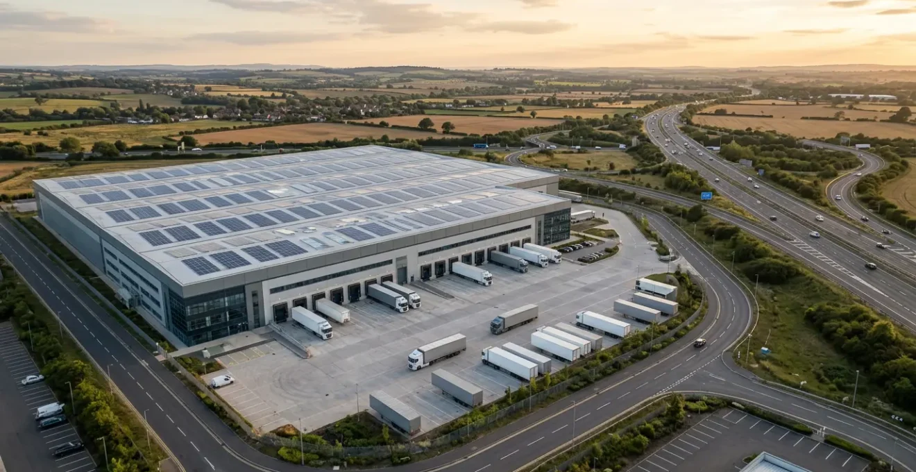 Strategic UK e-commerce warehouse facility showcasing modern logistics operations and rapid fulfillment systems