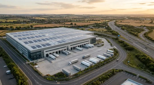 Strategic UK e-commerce warehouse facility showcasing modern logistics operations and rapid fulfillment systems