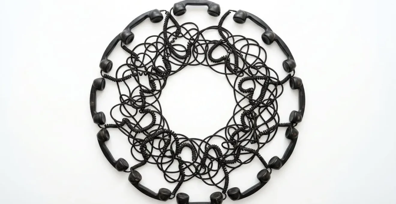 Abstract circular pattern representing repetitive digital conversation loops