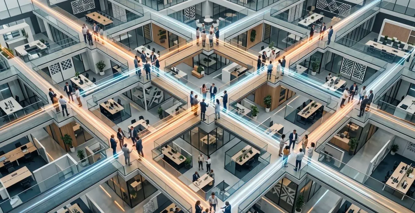 Digital champions connecting departments through collaborative leadership