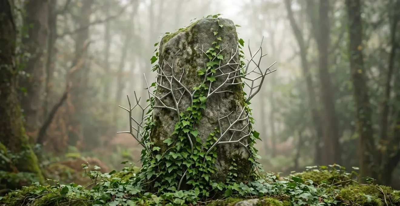 Visual metaphor of strangler pattern gradually replacing legacy monolith with microservices