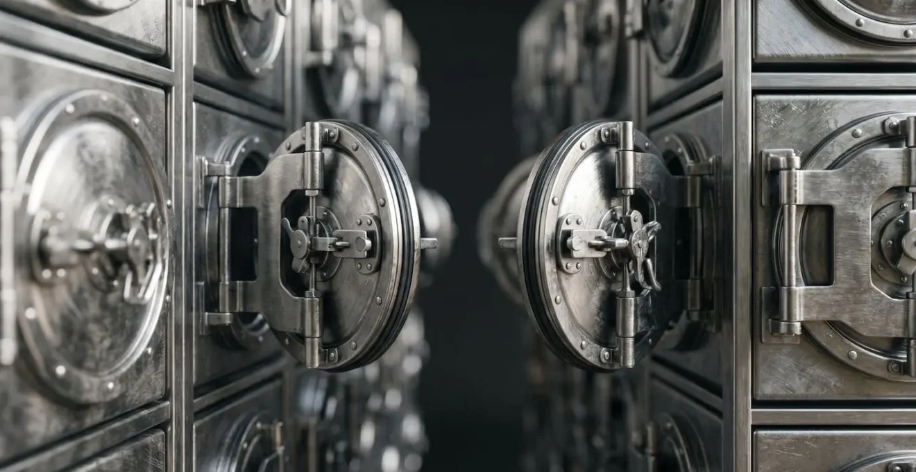 Close-up macro shot of segmented compartments representing network micro-segmentation
