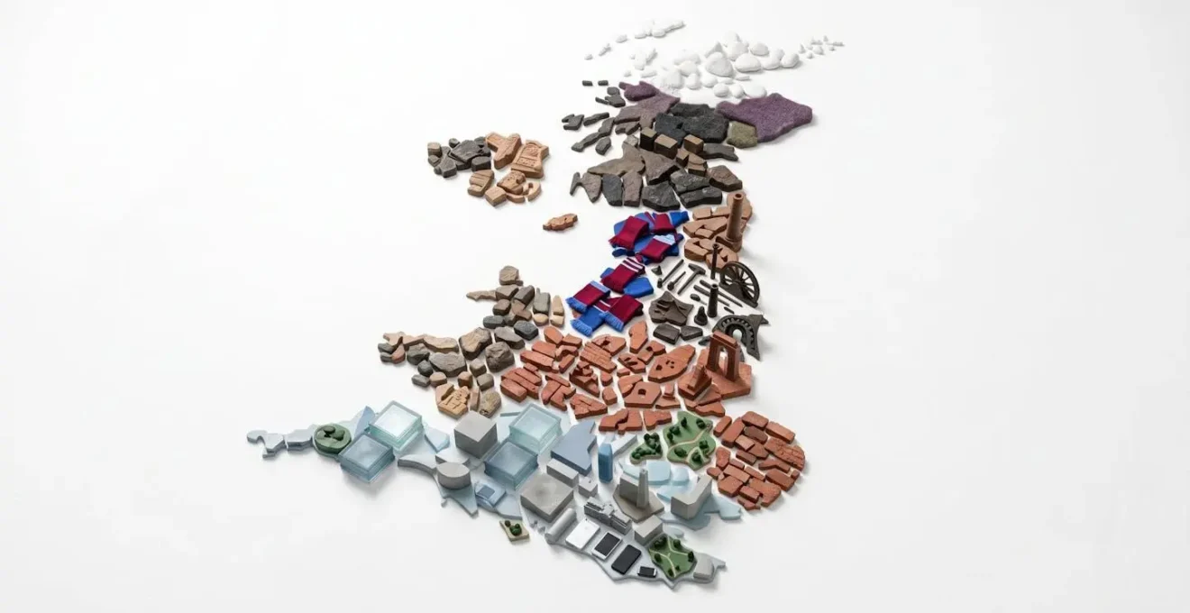 Visual representation of UK regional marketing preferences showing contrast between London and Northern England